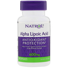 Альфа-липоевая кислота, Alpha Lipoic Acid, Natrol, 600 мг, 30 капсул