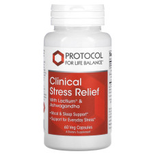 Ашваганда та Лактіум, Clinical Stress Relief, Protocol for Life Balance, клінічне зняття стресу, 60 вегетаріанських капсул