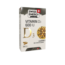 Вітамін D3 для імунітету, D3 600 IU, Swiss Energy, 15 мкг (600 МО), 30 веганських капсул