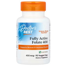 Фолат із Quatrefolic, Fully Active Folate 400, Doctor's Best, активний, 400 мкг, 90 капсул