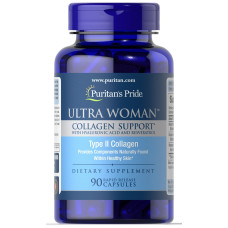 Підтримка колагену, Ultra Woman Collagen Support with Hyaluronic Acid, Puritan's Pride, з гіалуроновою кислотою, 1000 мг, 90 капсул
