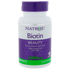 Биотин, Biotin, Natrol, быстрорастворимые, 1000 мкг, 100 таблеток