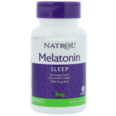 Мелатонин, Melatonin, Natrol, 3 мг, 60 таблеток
