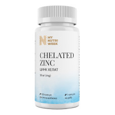 Хелатний цинк, Chelated Zinc, My Nutri Week, 30 мг, 100 капсул