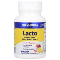 Ферменты для переваривания лактозы, Lacto, Enzymedica, современная формула для переваривания молока, 30 капсул