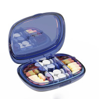 Органайзер для таблеток, Portable Transparent Pill Box, MEMOSAN, синий
