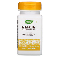 Витамин В3, Niacin, Nature's Way, 100 мг, 100 капсул