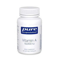 Витамин A, Vitamin A, Pure Encapsulations, из масла печени трески, поддерживает иммунное и клеточное здоровье, зрение, кости, кожу и репродуктивную функцию, 3000 мкг (10,000 МЕ), 120 капсул