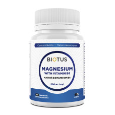 Магній з вітаміном В6, Magnesium with Vitamin B6, Biotus, 200 мг, 100 таблеток