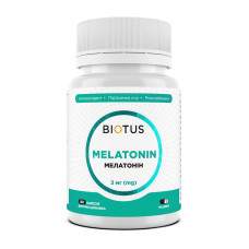 Мелатонін, Melatonin, Biotus, 3 мг, 60 капсул