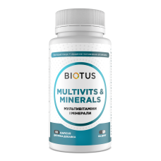 Мультивитамины и минералы, Multivits & Minerals, Biotus, 60 капсул (1 раз в день)