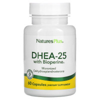 ДГЕА-25 з біоперіном, DHEA-25 With Bioperine, Nature's Plus, 60 вегетаріанських капсул