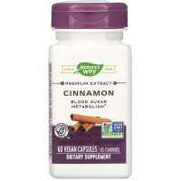 Экстракт корицы, Cinnamon, Nature's Way, стандартизированный, 60 веганских капсул