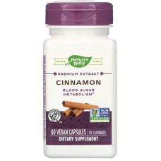 Экстракт корицы, Cinnamon, Nature's Way, стандартизированный, 60 веганских капсул