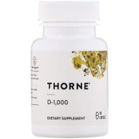 Витамин D3, Vitamin D, Thorne, 1000 МЕ, 90 капсул (25 мкг на капсулу)