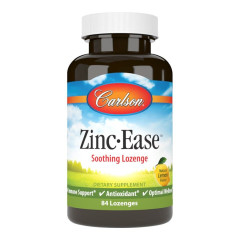 Цинк, Zinc Ease, Carlson, смак лимона, заспокійливий, 84 льодяника