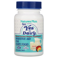 Фермент лактаза, Lactase enzymes, Nature's Plus, 50 жевательных таблеток
