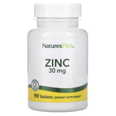 Цинк, Zinc, NaturesPlus, 30 мг, 90 таблеток
