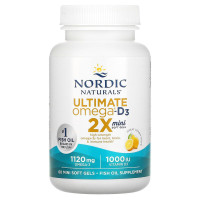 Рыбий жир с витамином D3, Ultimate Omega 2X, Nordic Naturals, лимон, 60 гелевых мини капсул