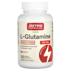 Глутамін, L-Glutamine, Jarrow Formulas, 750 мг, 120 капсул