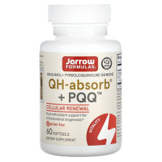 Пірролохінолінхінон і убіхінол, Ubiquinol, QH + PQQ Absorb, Jarrow Formulas, 60 капсул