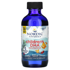 Жидкий рыбий жир для детей от 1 до 6 лет, Children's DHA, Nordic Naturals, клубника, 530 мг, 119 мл