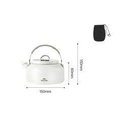 Чайник з керамічним антипригарним покриттям Naturehike CNK2450CF013 0,8 л, алюміній, білий