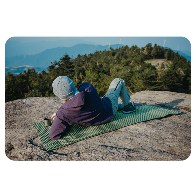 Килимок туристичний складаний одномісний IXPE Naturehike CNK2450WS044 з алюмінієвою плівкою, 195x60x1.8 см, синій