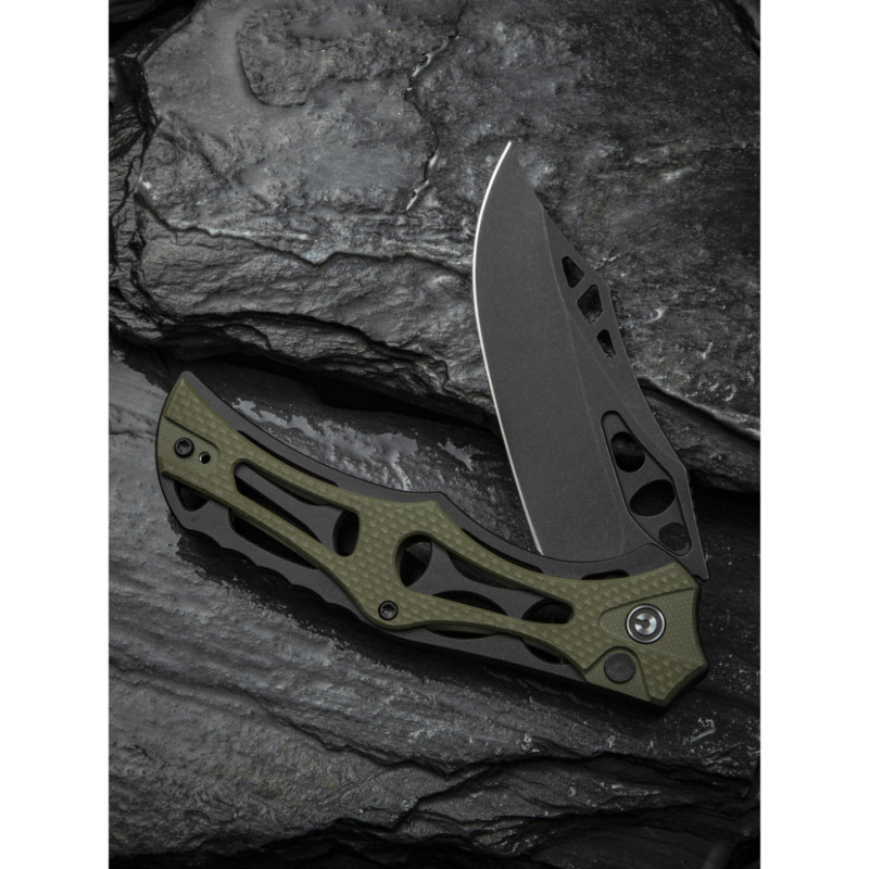 Ніж складаний туристичний Civivi Biophase, (8.9 см) Nitro-V / Aluminum & G10 чорно-зелений