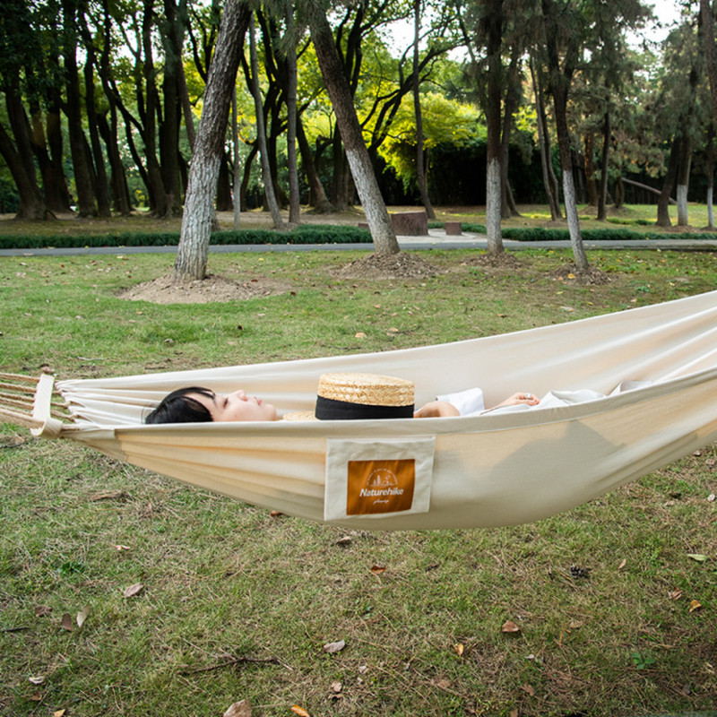 Гамак одномісний без перекидання Naturehike CNK2450WS018, бавовна, бежевий