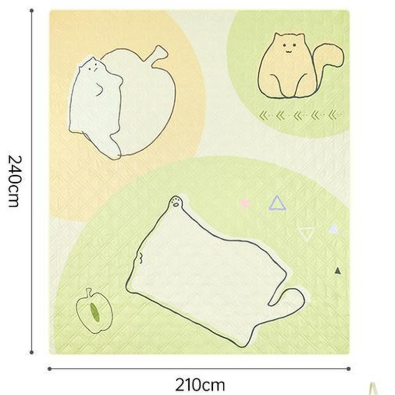 Килимок для пікніка водостійкий Naturehike CNK2350WS010, 210x240 см, світло-салатовий з принтом