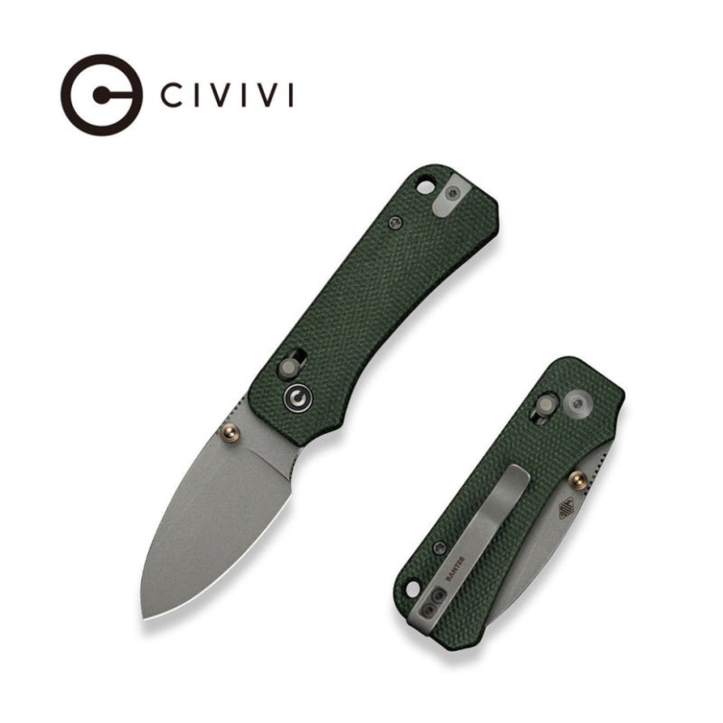 Ніж складаний кишеньковий Civivi Baby Banter 2, (5.9 см) Nitro-V / Micarta темно-зелений