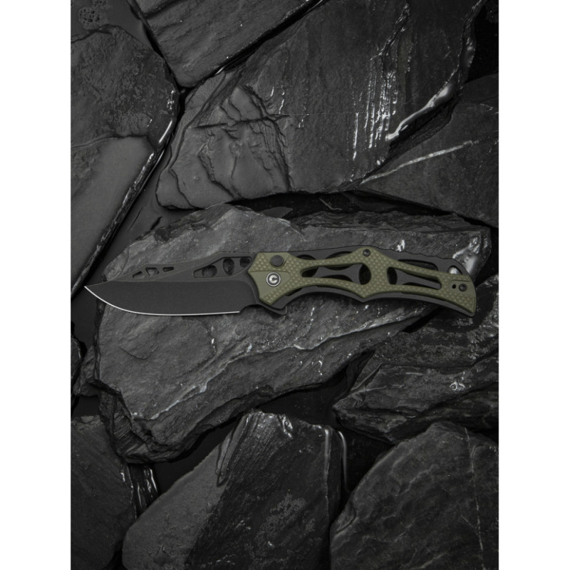 Ніж складаний туристичний Civivi Biophase, (8.9 см) Nitro-V / Aluminum & G10 чорно-зелений