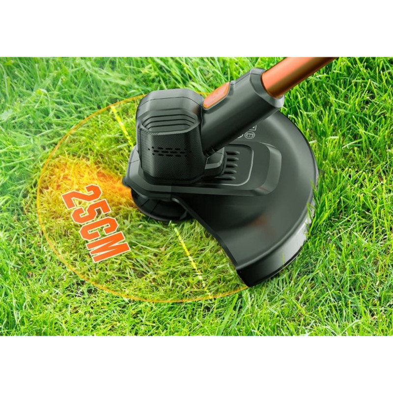 Акумуляторна газонокосарка тример Litheli, живлення від павербанку (УМБ Litheli Power Bank 10000 mAh, 45 W, 2А в комплекті)