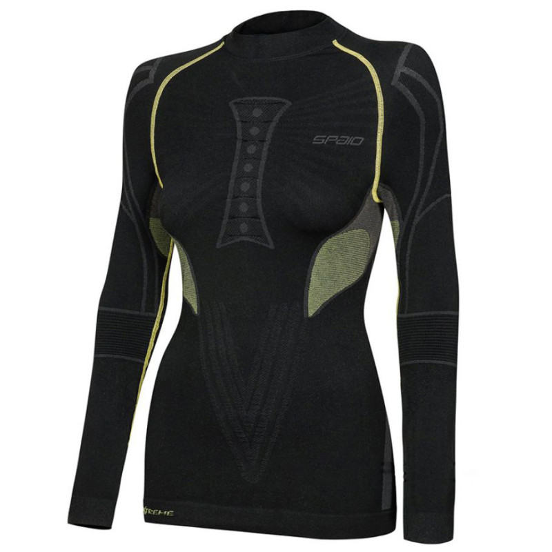 Термореглан Spaio Extreme W02 women чорний-зелений L