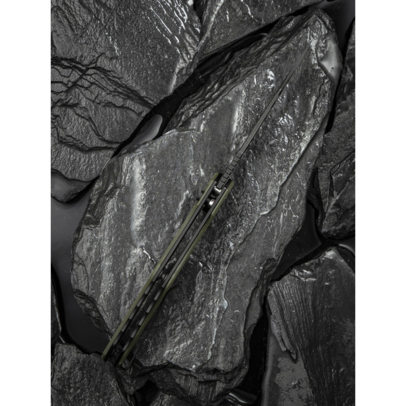 Ніж складаний туристичний Civivi Biophase, (8.9 см) Nitro-V / Aluminum & G10 чорно-зелений