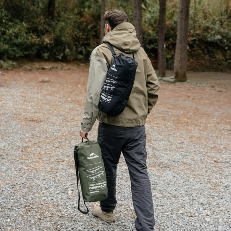 Ліжко складане туристичне ультралегке Naturehike XJC04 NH19JJ006, одномісне, 190 х 70 х 38 см, темно-зелений
