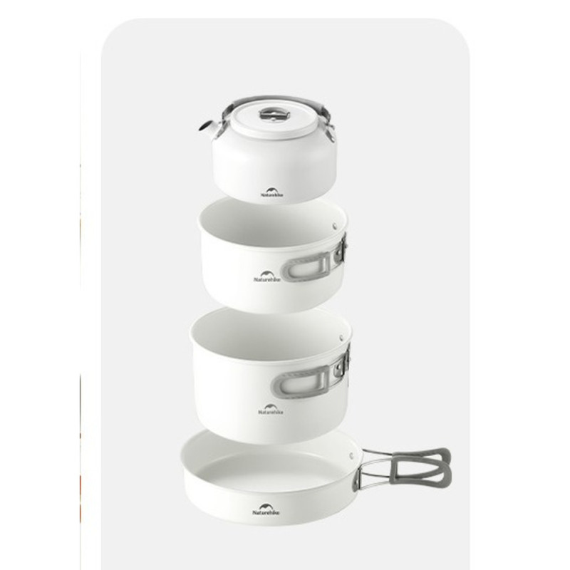 Сковорідка зі складаною ручкою Naturehike CNK2450CF013, 17,5 см, алюміній, біла