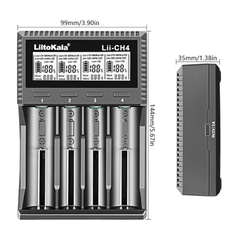 Універсальний зарядний пристрій LiitoKala Lii-CH4 5V 2A на 4 канали