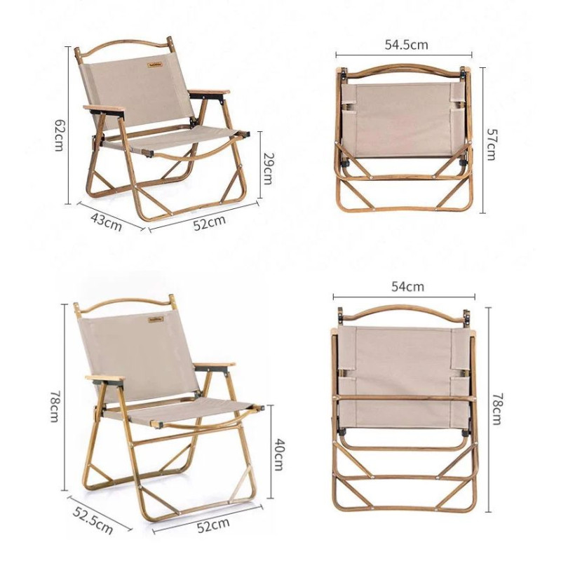 Крісло складане Naturehike MW02 NH19Y002-D, 600D Oxford / алюміній, р-р S, бежевий