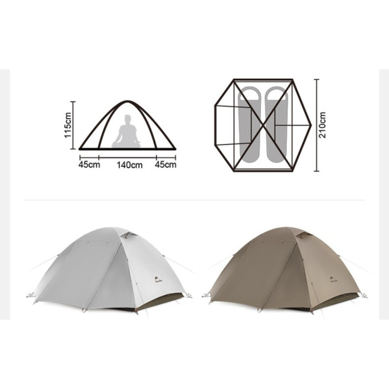 Намет двомісний Naturehike Greek Style CNK2300ZP024 світло-кавовий