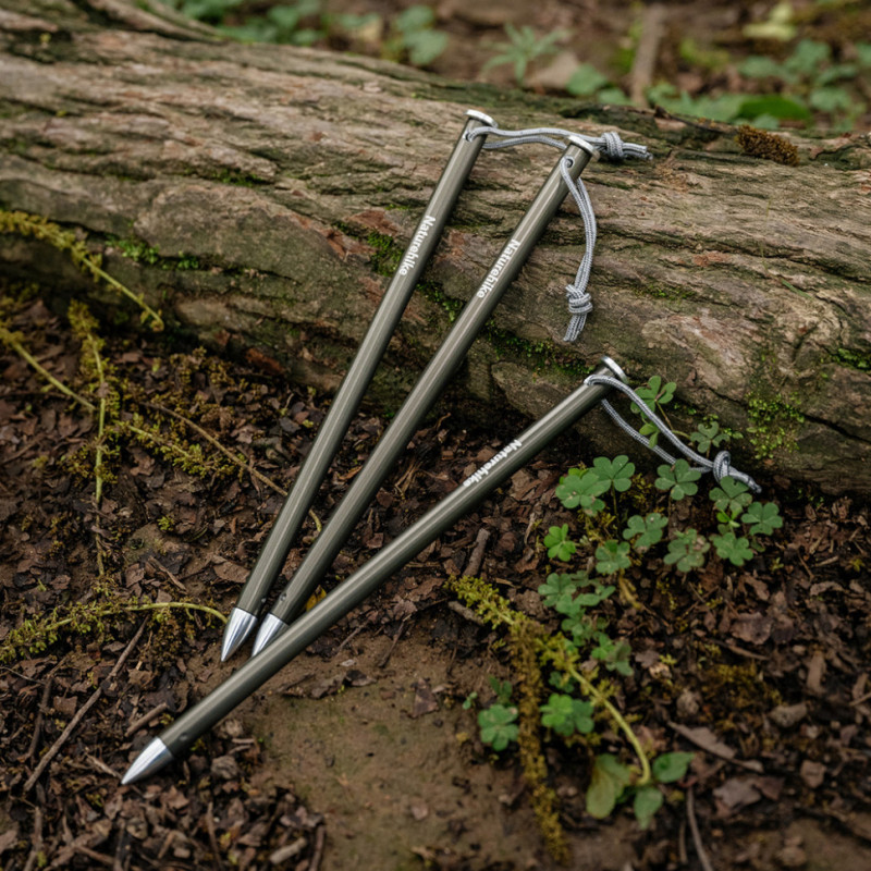 Кілки туристичні полегшені Naturehike CNK2650PJ014, прямі, 18 см, 6 шт, сірий