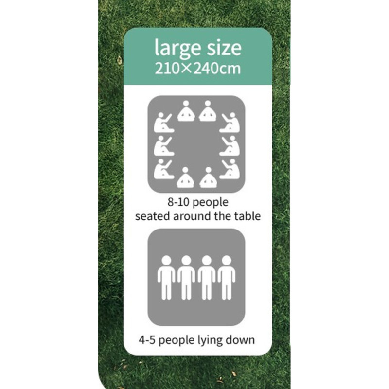 Килимок для пікніка водостійкий Naturehike CNK2350WS010, 210x240 см, світло-салатовий з принтом