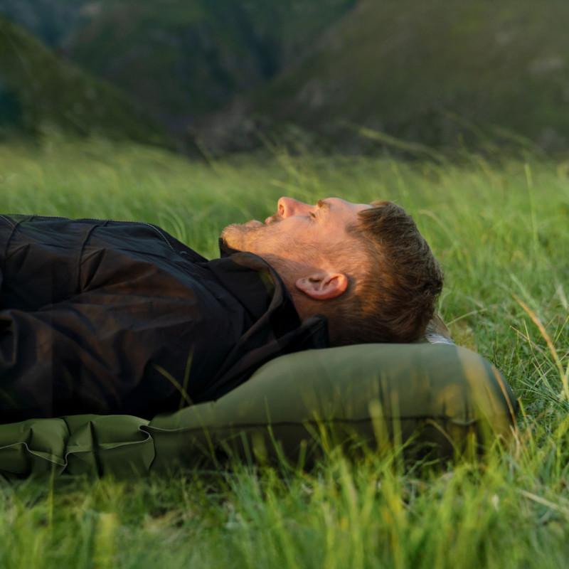 Матрац туристичний надувний двомісний Naturehike CNK2550WS019, 200х125х6.5 см, зелений, для кемпінгу із мішком для надування