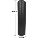 Масажний ролик (валик) EasyFit Foam Roller, Довжина 90 см, Діаметр 14,5 см, Піна EVA з дрібною масажною поверхнею, для МФР, фітнесу, йоги та реабілітації, Чорний