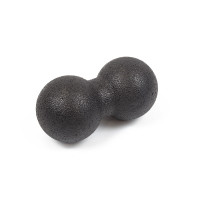 Подвійний масажний м'яч EasyFit DuoBall, Довжина 16 см, Діаметр 8 см, Матеріал EPP, для МФР, зняття напруги та самомасажу, Чорний