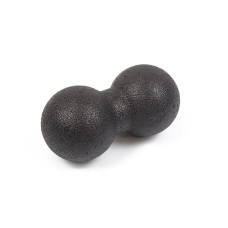 Двойной массажный мяч EasyFit DuoBall, Длина 16 см, Диаметр 8 см, Материал EPP, для МФР, снятия напряжения и самомассажа, Черный