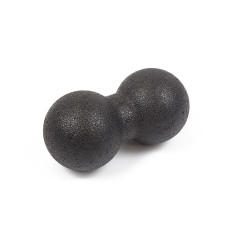 Двойной массажный мяч EasyFit DuoBall, Длина 16 см, Диаметр 8 см, Материал EPP, для МФР, снятия напряжения и самомассажа, Черный