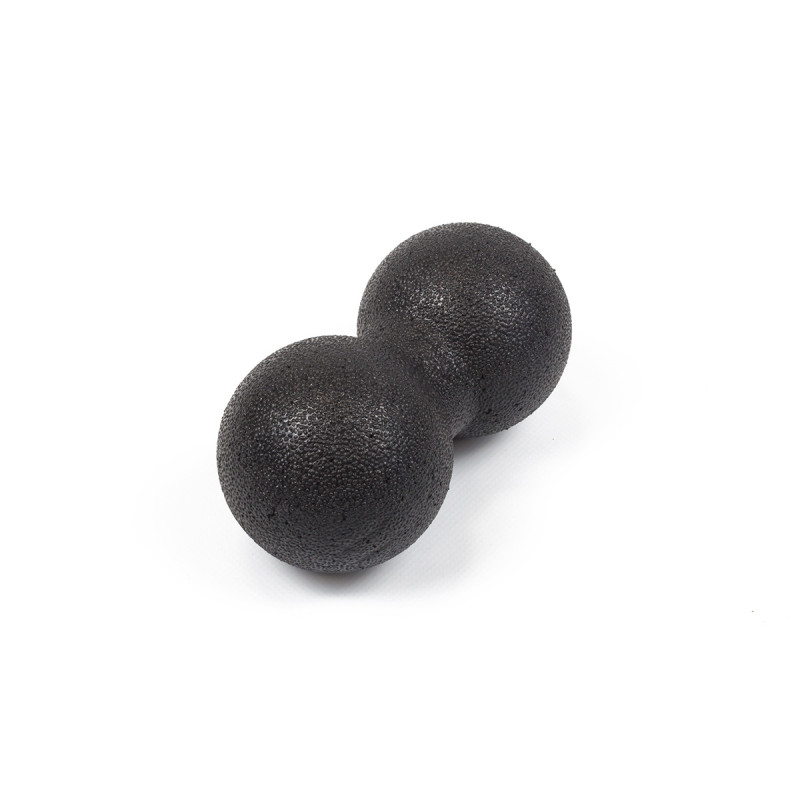 Двойной массажный мяч EasyFit DuoBall, Длина 16 см, Диаметр 8 см, Материал EPP, для МФР, снятия напряжения и самомассажа, Черный