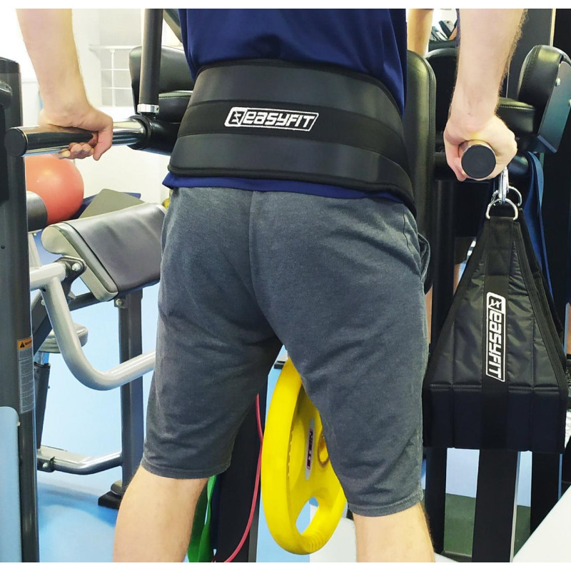 Пояс EasyFit для отягощений, размер M, 150 кг, оксфорд/сталь, черный